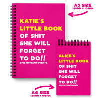 Personalised Little Book Of Shit Forget To Do